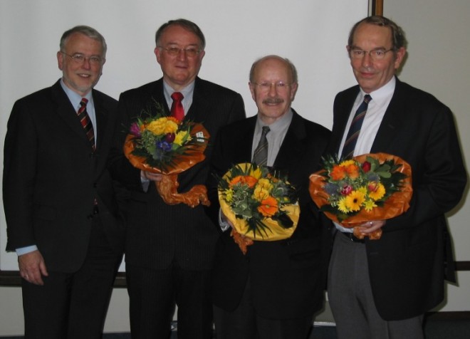 James Deery, Dr. Hans Gero Henning und Dr. Ernst Palenberg beenden ihre Dienstzeit